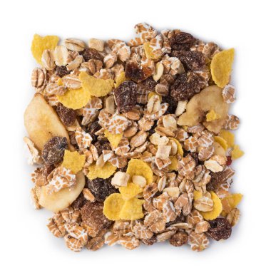 Beyaz arka plan üzerinde izole müsli