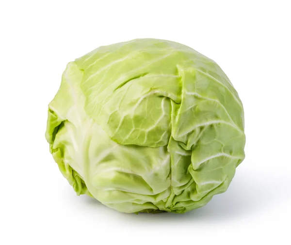 Green cabbage isolated on white background — Stock Photo, Image