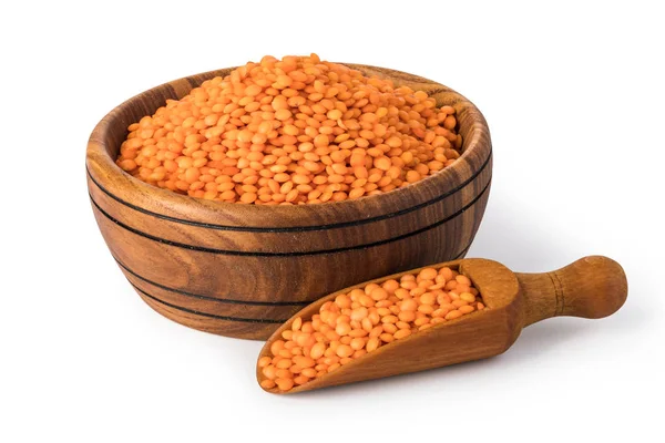Cereali di lenticchie isolati su bianco — Foto Stock