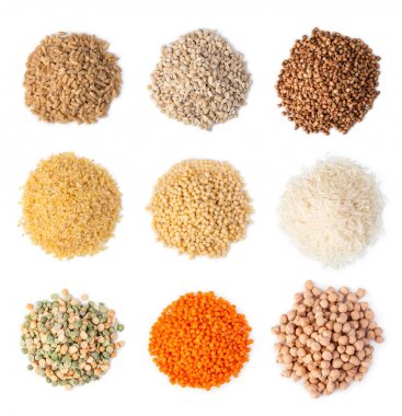 Hububat izole üzerinde beyaz arka plan belirleme