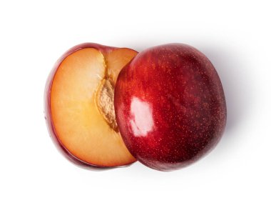 Beyaz arka plan üzerinde izole taze Erik meyve