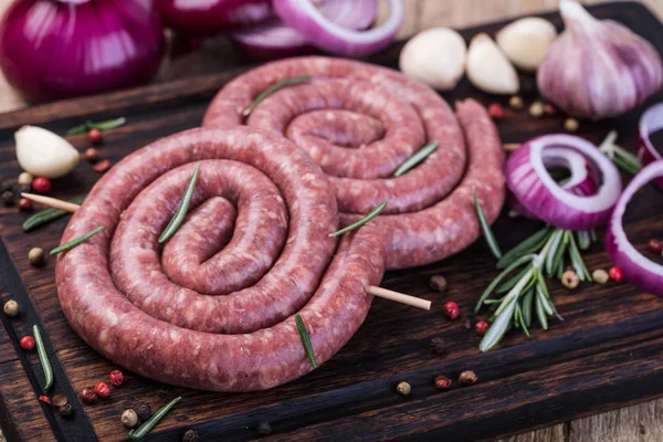 Raw pork sausage — Stock Photo, Image