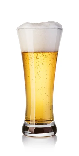 Bicchiere Birra Isolato Sfondo Bianco — Foto Stock