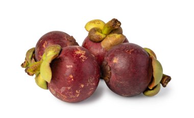 Beyaz arka planda mangosteen