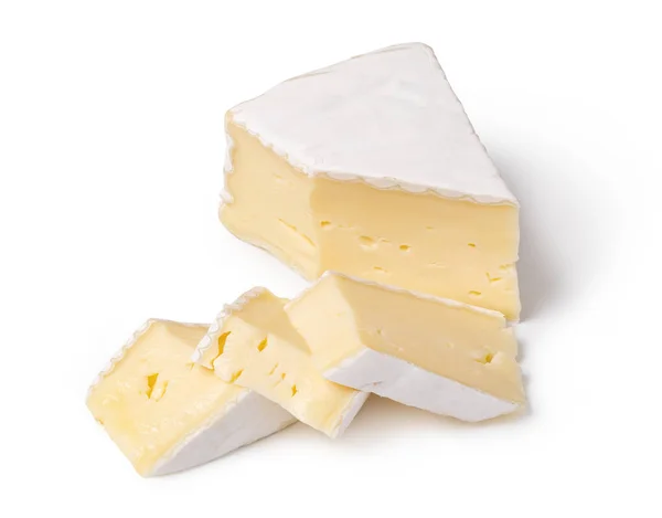 白い背景の上のブリーチーズをチーズします。 — ストック写真