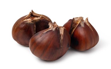 Kestaneler beyaz arkaplanda
