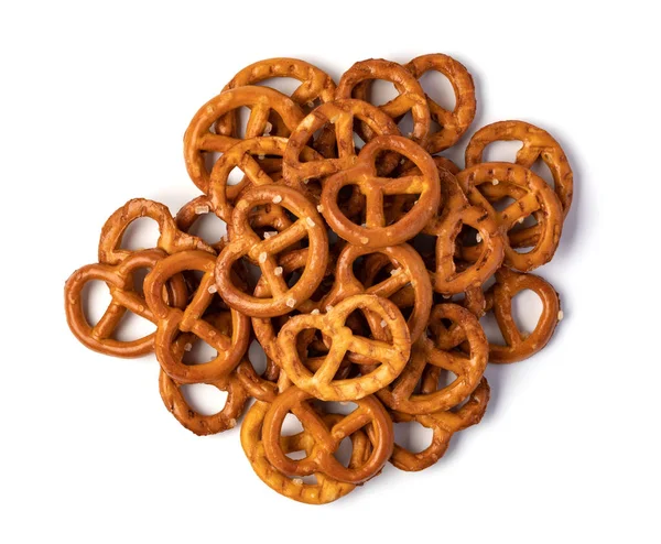 Salt Pretzels On White — Stock Photo, Image