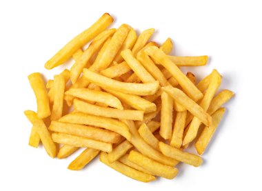 Beyaz arka planda patates kızartması.