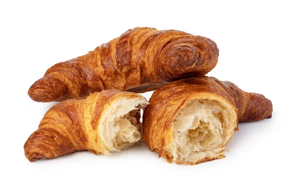 Frisches Croissant auf Weiß — Stockfoto