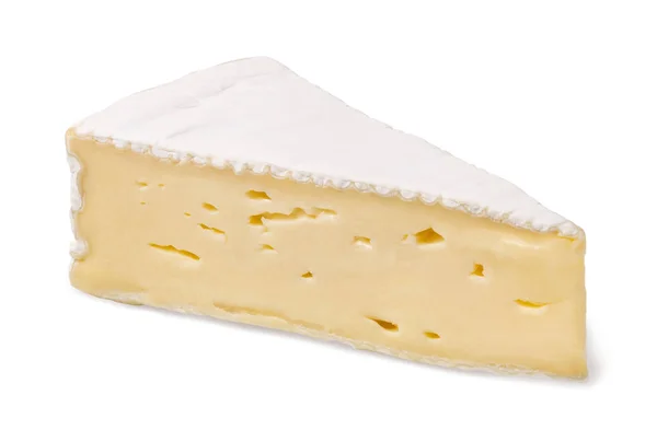 Brie de queso sobre un fondo blanco — Foto de Stock