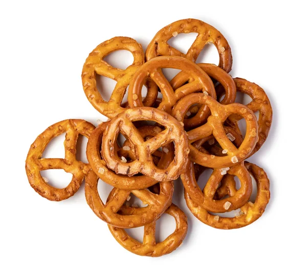 Salt Pretzels On White — Stock Photo, Image