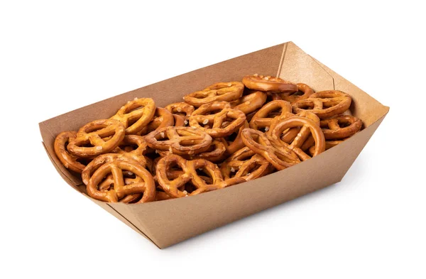 Salt Pretzels On White — Stock Photo, Image