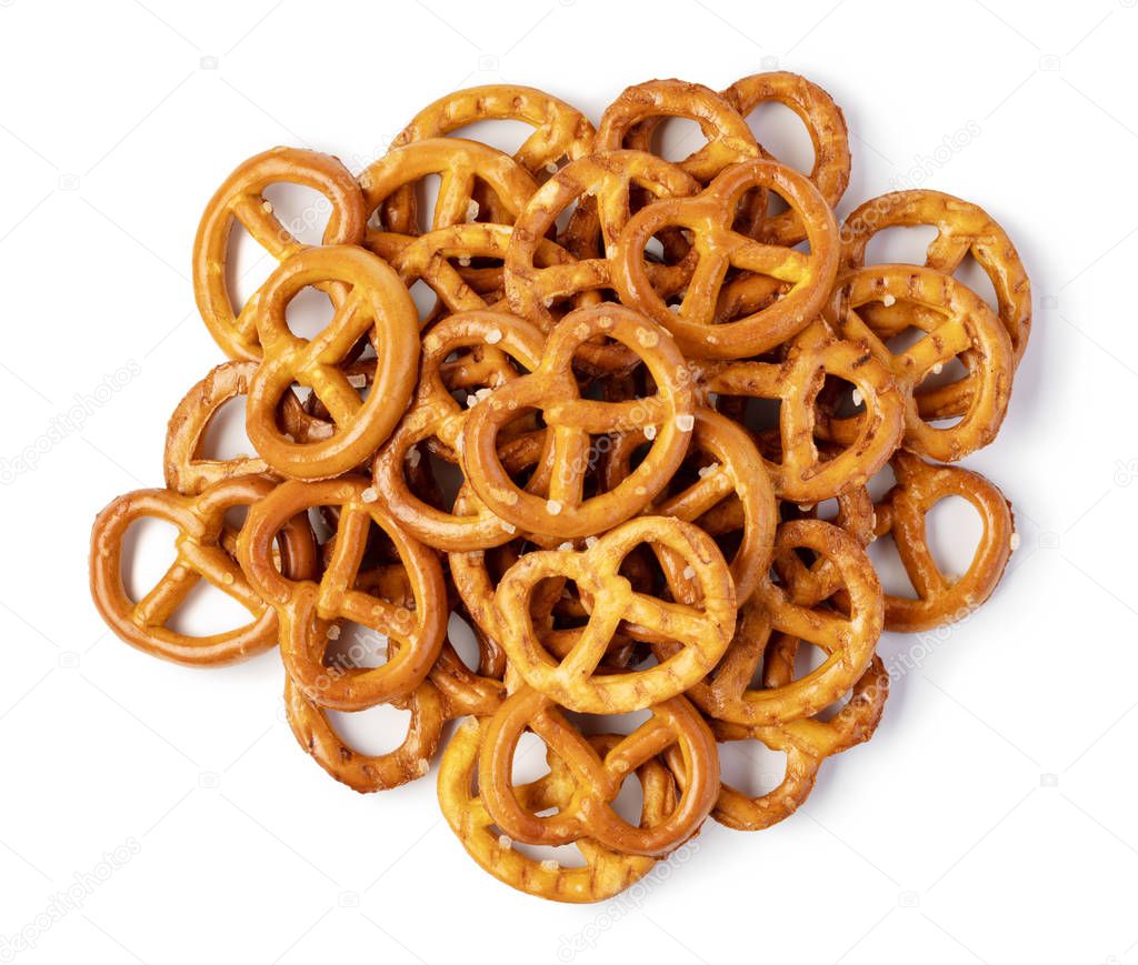 Salt Pretzels On White 