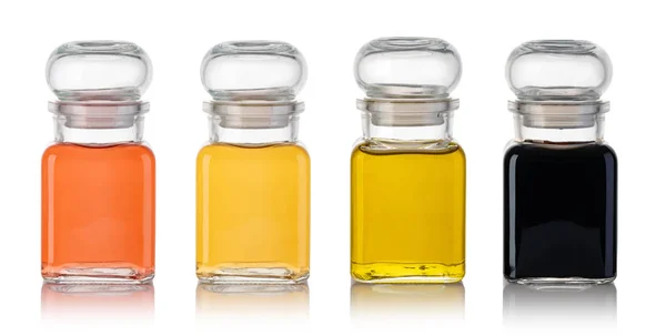 Пляшка оливкової олії та оцту — стокове фото