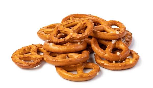 Salt Pretzels On White — Stock Photo, Image