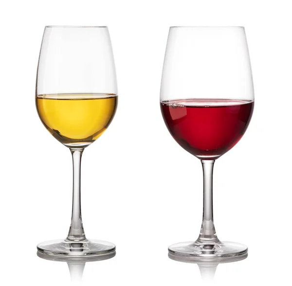 Glass of red and white wine — Stock Photo, Image