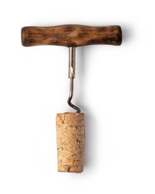 Beyaz arkaplanda tirbuşon