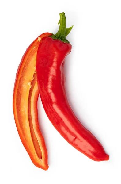 Piros chili paprika fehér háttér — Stock Fotó