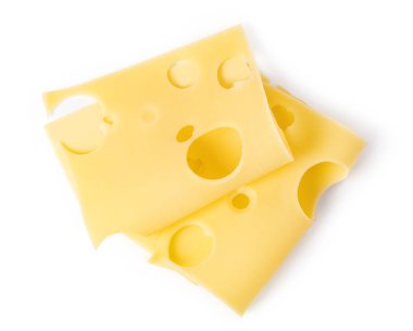 Beyaz bir arka plan üzerinde izole peynir dilimi