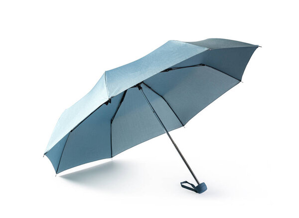 Blue umbrella isolated on white background