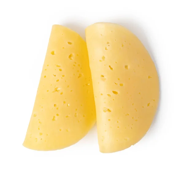 Käsescheibe Isoliert Auf Weißem Hintergrund — Stockfoto