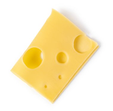 Beyaz bir arka plan üzerinde izole peynir dilimi