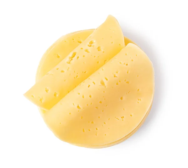 白い背景に分離されたチーズ スライス — ストック写真