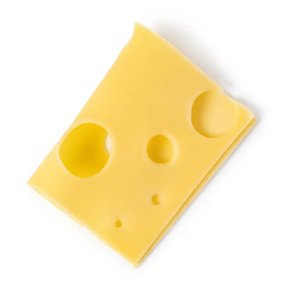 Beyaz Bir Arka Plan Üzerinde Izole Peynir Dilimi — Stok fotoğraf