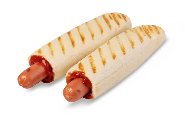 Francia Hot Dog Elszigetelt Fehér Háttér — Stock Fotó