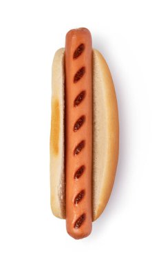 Beyaz arkaplanda izole edilmiş sosisli.