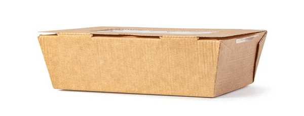 白地に隔離された茶色いラベルのない紙の食品箱 — ストック写真