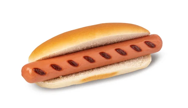 Hot Dog Απομονώνονται Λευκό Φόντο — Φωτογραφία Αρχείου