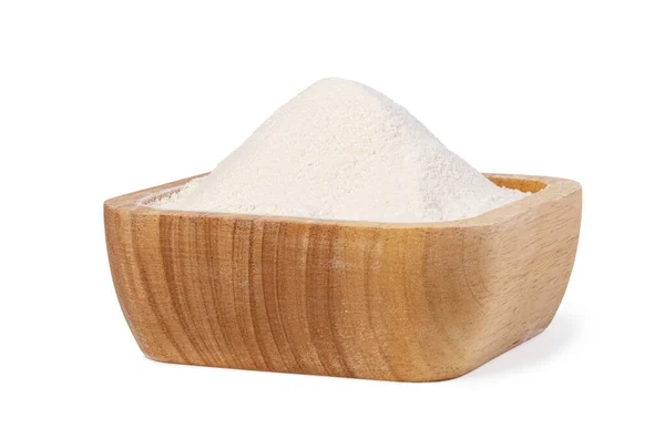 Miska Mąki Izolowana Białym Tle — Zdjęcie stockowe