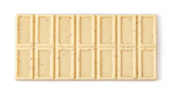 Barra Chocolate Branco Isolado Fundo Branco — Fotografia de Stock