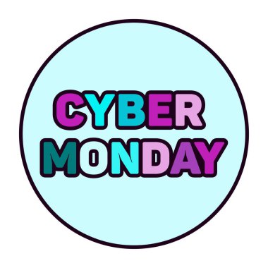 Cyber Pazartesi rozet, çizgi stili