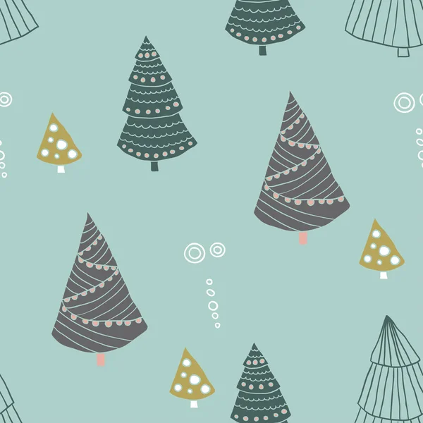 Modèle de Noël sans couture dans un style scandinave, illustration vectorielle doodle pour le design textile — Image vectorielle