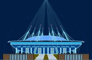 Saint Petersburg Stadyumu, Krestovsky Stadyumu, Zenit Arena, en az çizgi sanat stili, gece aydınlatma