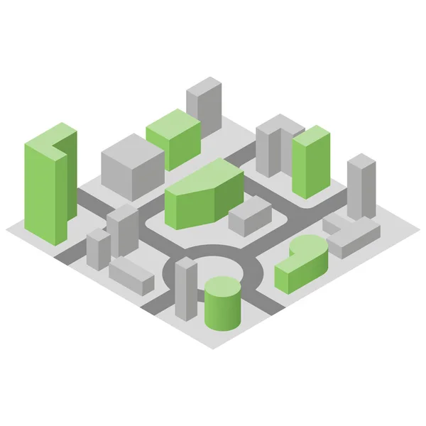 Isometrische eenvoudige stad infographic, navigatie concept, vector — Stockvector