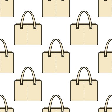 Çanta, en az çizgi sanat stili, vektör ile Seamless Modeli