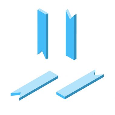 Dizi mavi izometrik işaretçiler, en az tarzı, yön kavramı, vektör