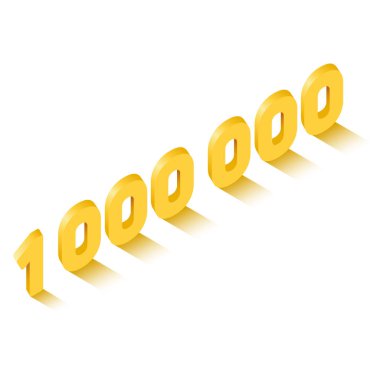 Altın bir milyon üye izometrik tarzı, kutlama kavramı