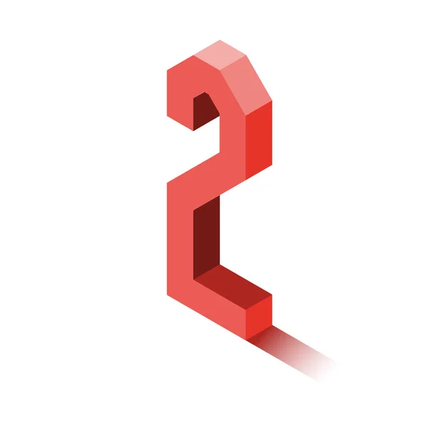 Isométrique deux icône rouge, personnage 3d avec ombre — Image vectorielle