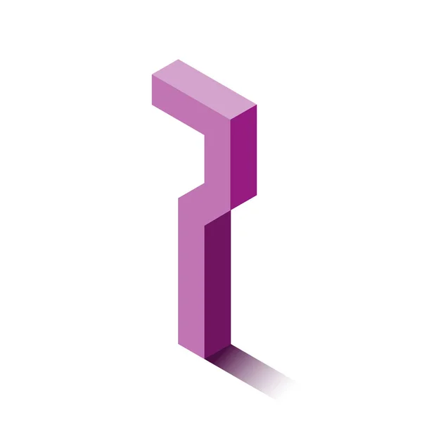 Izometrikus hét lila ikon, 3D-s karakter árnyék — Stock Vector