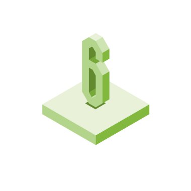 İzometrik Meydanı ' nda 3d karakter altı simgesi yeşil, eps10 vektör