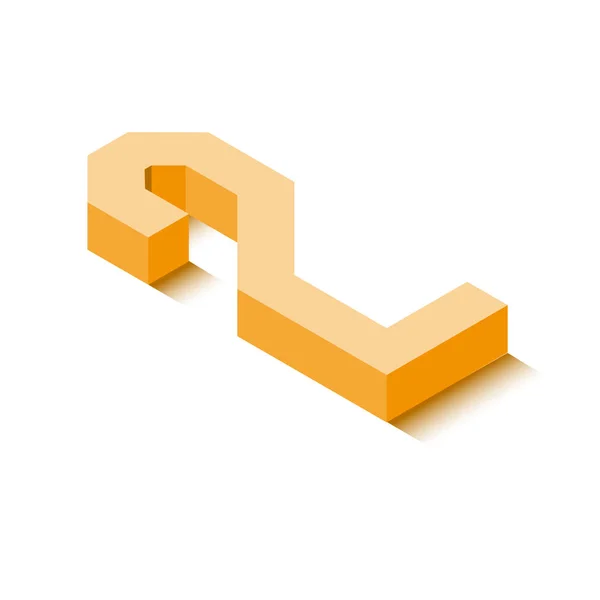 Izometryczne Dwa Pomarańczowe Ikony Znaków Cienia Eps10 Wektor — Wektor stockowy