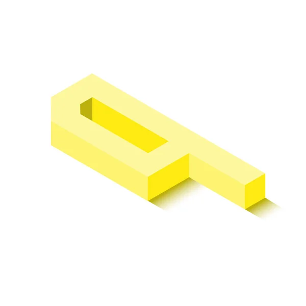 Izometrické Čtyři Žluté Ikony Charakter Stínem Vektorové Eps10 — Stockový vektor