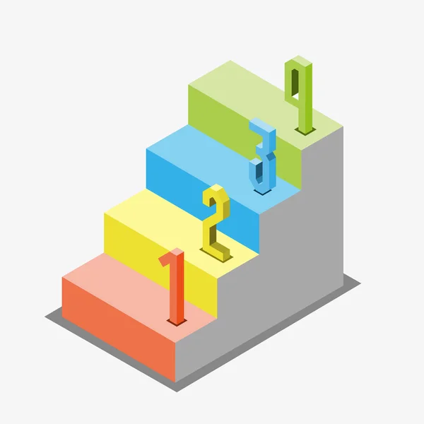 Pasos Escalera Vista Isométrica Concepto Infográfico Vector Eps — Archivo Imágenes Vectoriales