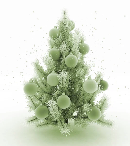 Vánoční strom. 3D vykreslení obrázku — Stock fotografie