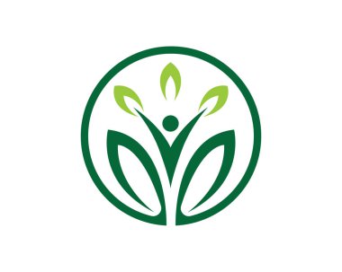 Sağlık insanları yaşam logosu tasarım vektörü çizimi