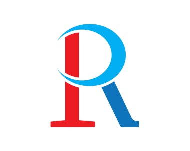 R harfi simgesi ve sembol vektör şablonu çizimi